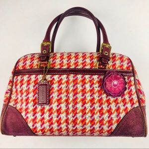 COACH Houndstooth Hampton’s Wool Satchel